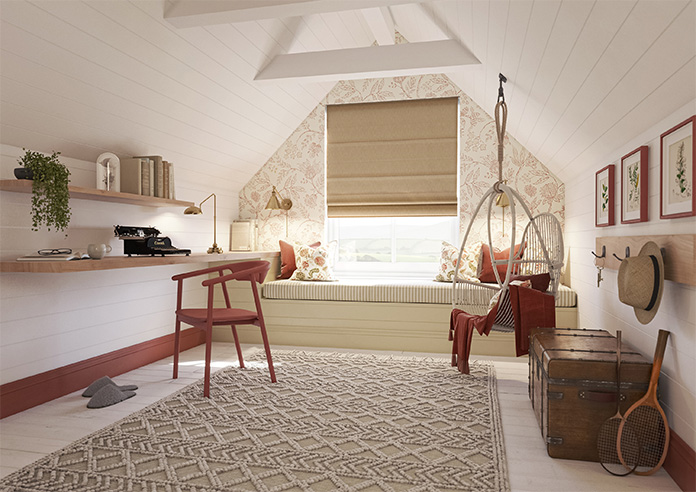 Genoa Faux Silk (Blackout), Gold Shimmer - Motorised Roman Blind - Image 6